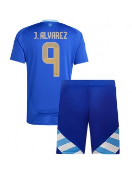 Argentinien Julian Alvarez #9 Auswärts Trikotsatz für Kinder Copa America 2024 Kurzarm (+ Kurze Hosen)